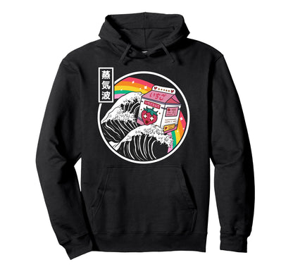 Strawberry Milk Surfing Kanagawa Wave Hoodie - Trendy Graphic Unisex - T-Shirt, Sweatshirt, Hoodie