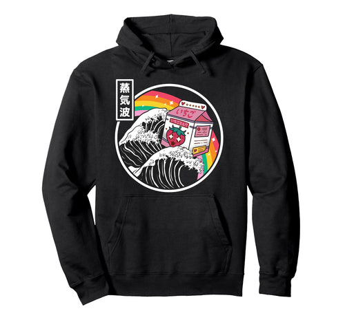 Strawberry Milk Surfing Kanagawa Wave Hoodie - Trendy Graphic Unisex - T-Shirt, Sweatshirt, Hoodie