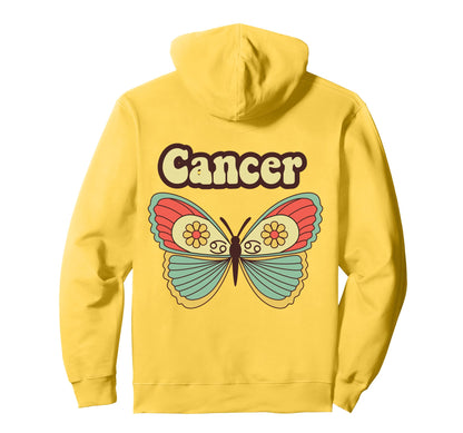 Cancer Zodiac Butterfly Astrology Boho Hoodie - Minimalist Print Unisex - T-Shirt, Sweatshirt, Hoodie