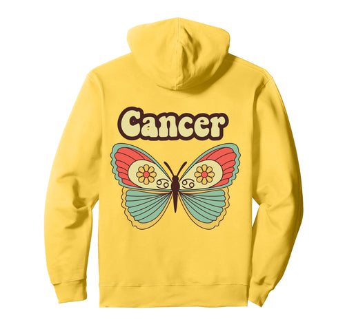 Cancer Zodiac Butterfly Astrology Boho Hoodie - Minimalist Print Unisex - T-Shirt, Sweatshirt, Hoodie