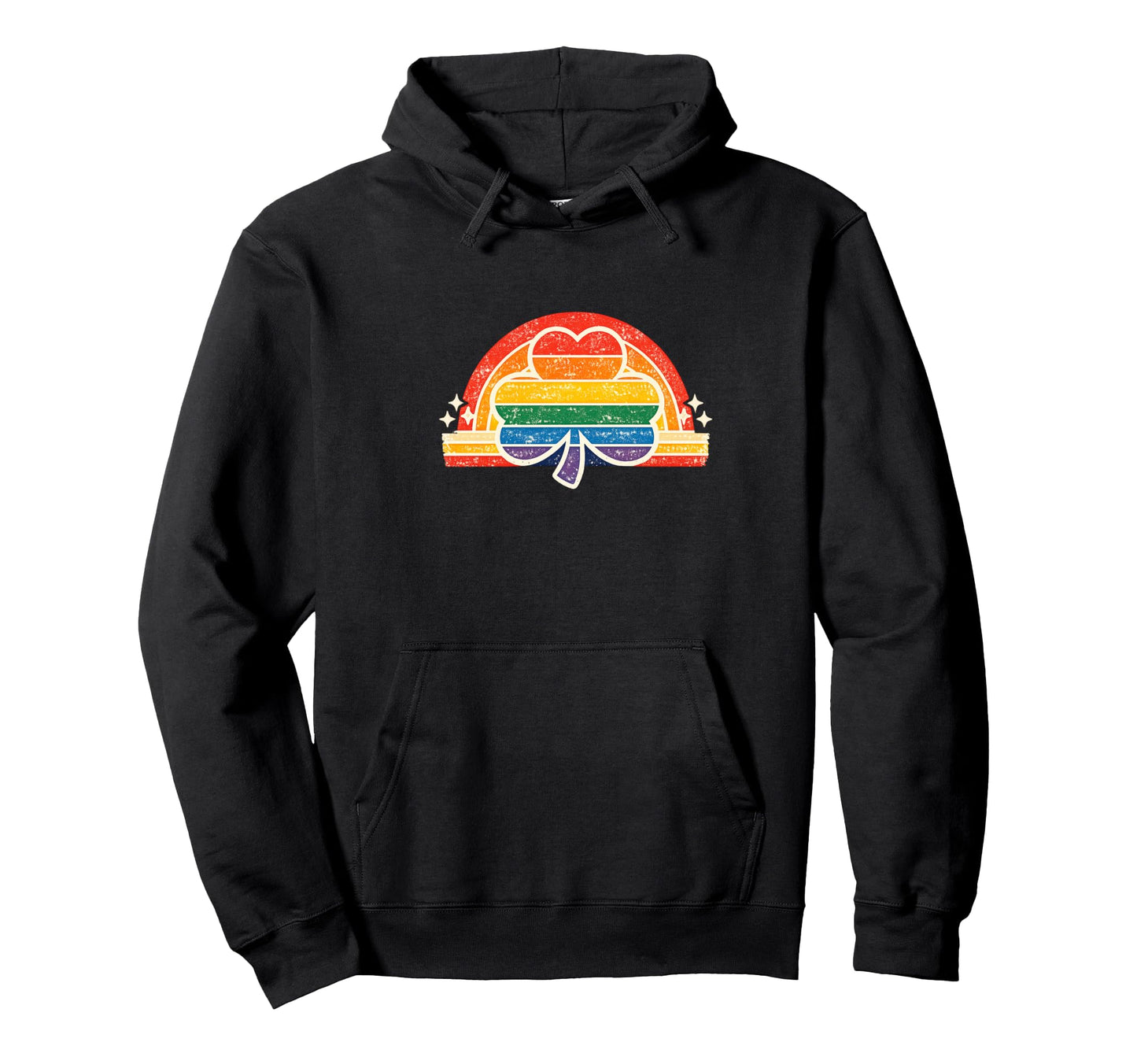 Rainbow Shamrock Badge Hoodie - Custom Art Print Men Women - T-Shirt, Sweatshirt, Hoodie