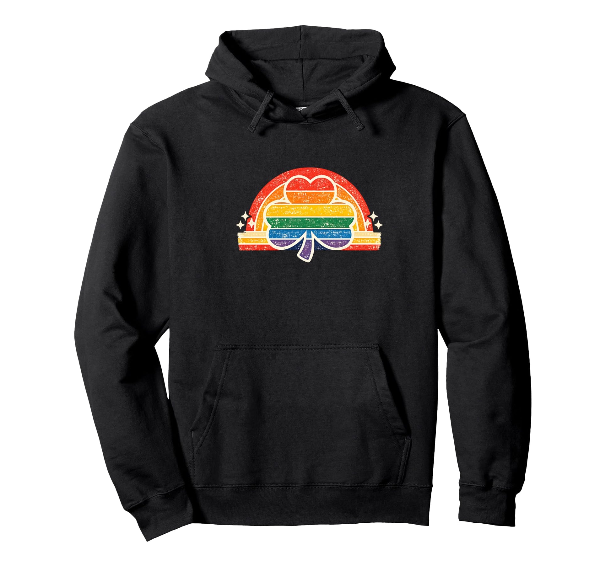 Rainbow Shamrock Badge Hoodie - Custom Art Print Men Women - T-Shirt, Sweatshirt, Hoodie