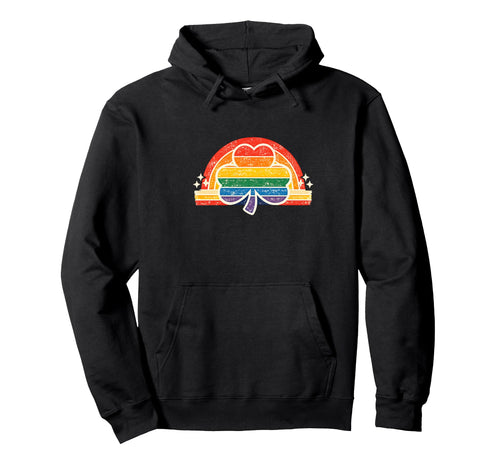 Rainbow Shamrock Badge Hoodie - Custom Art Print Men Women - T-Shirt, Sweatshirt, Hoodie