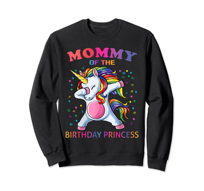Mommy Birthday Princess Dabbing Sweatshirt - Aesthetic Graphic Unisex - T-Shirt, Sweatshirt, Hoodie