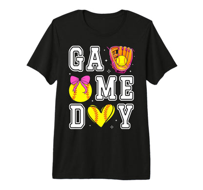 Softball Coquette Bow Softball Mom Game T-Shirt - Graphic Print for Adults - T-Shirt, Sweatshirt, Hoodie