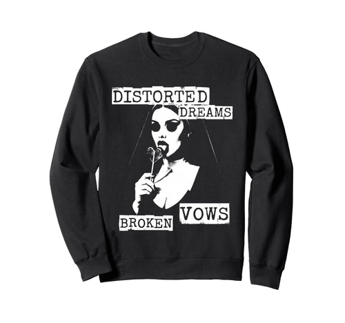 Punk Goth Nun 90S Grunge Distressed Sweatshirt - Trendy Graphic for Adults - T-Shirt, Sweatshirt, Hoodie