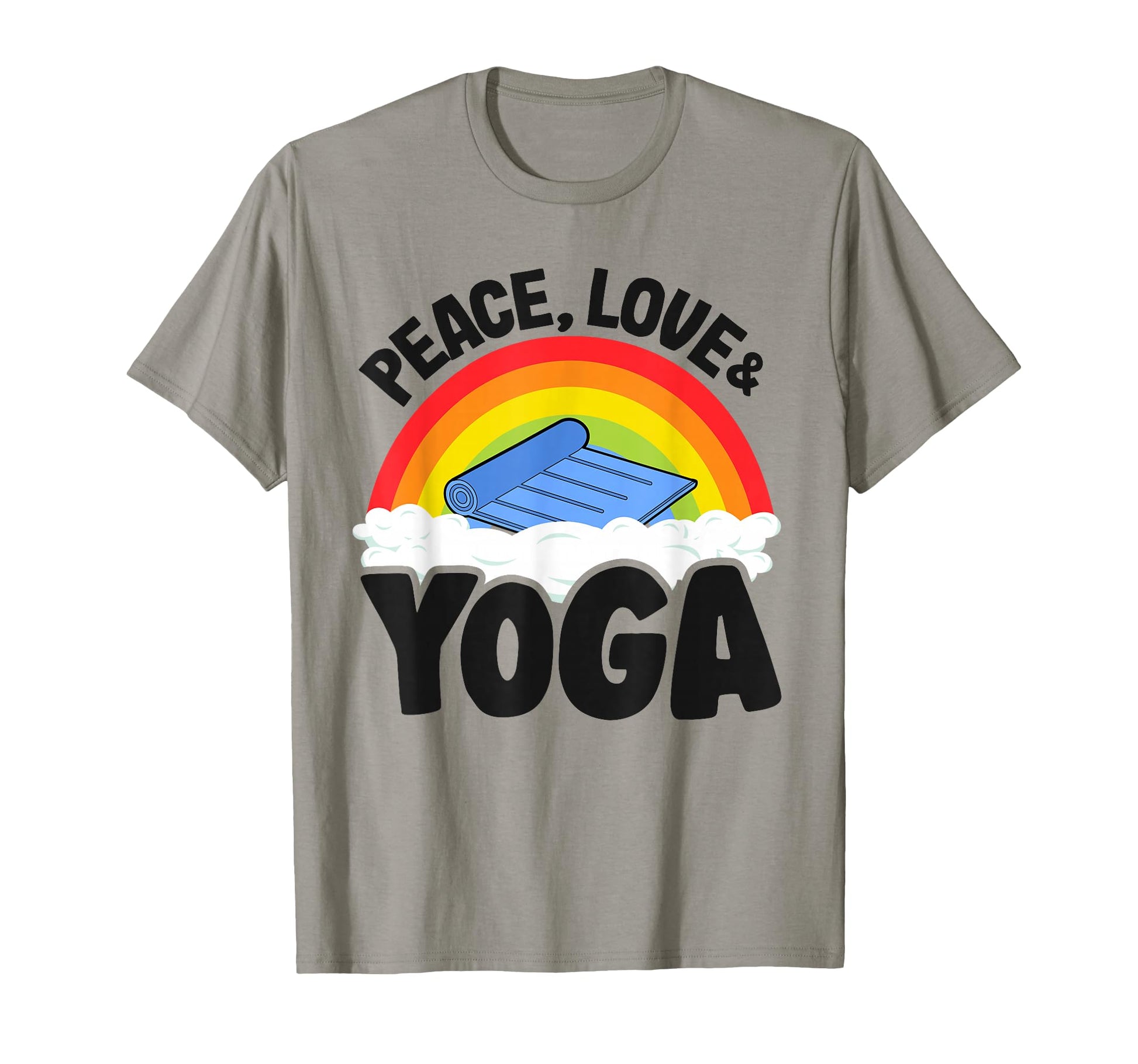 Peace Love Yoga Mat Rainbow Hippie Yoga T-Shirt - Unique Graphic Men Women - T-Shirt, Sweatshirt, Hoodie