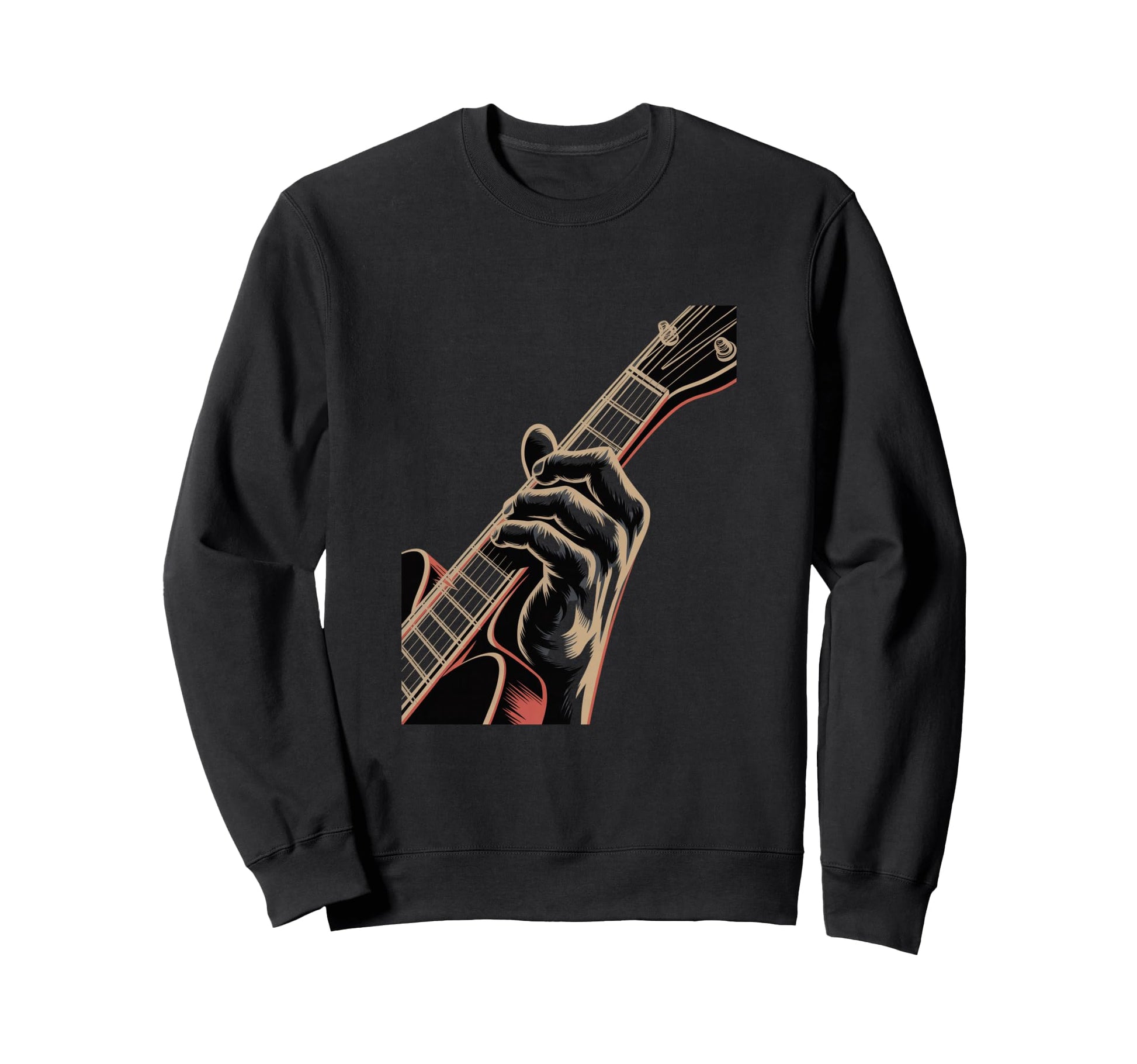 Guitarist Hand Fretboard Electric Rock Sweatshirt - Graphic Print Unisex - T-Shirt, Sweatshirt, Hoodie