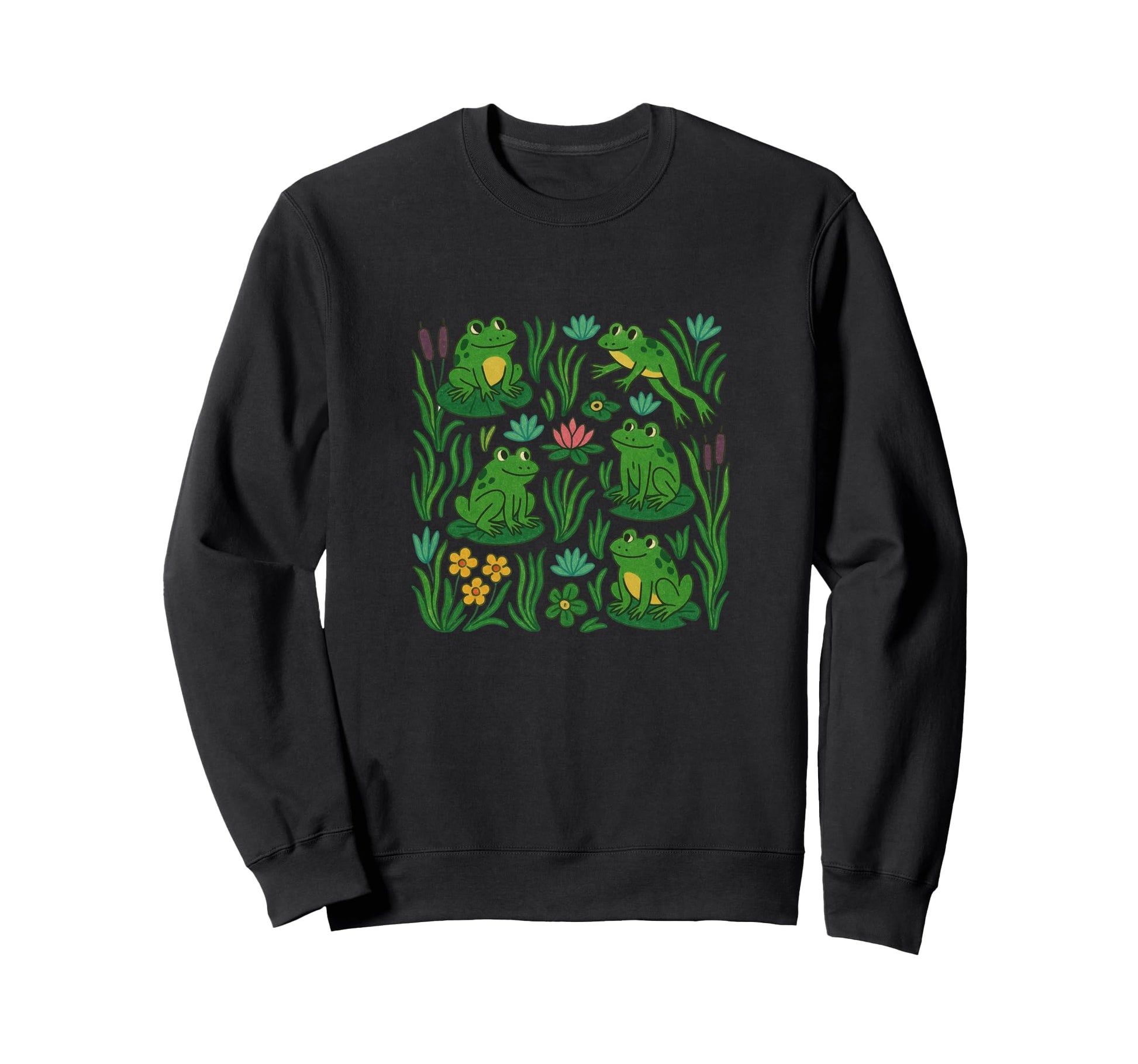 Frogs Pond Lily Pad Sweatshirt - Minimalist Print Unisex - T-Shirt, Sweatshirt, Hoodie