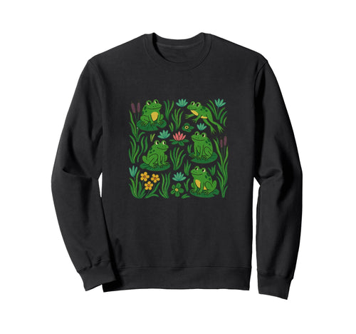 Frogs Pond Lily Pad Sweatshirt - Minimalist Print Unisex - T-Shirt, Sweatshirt, Hoodie