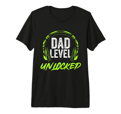 Mens Dad Level Unlocked Gamer Dad T-Shirt - Minimalist Print Men Women - T-Shirt, Sweatshirt, Hoodie