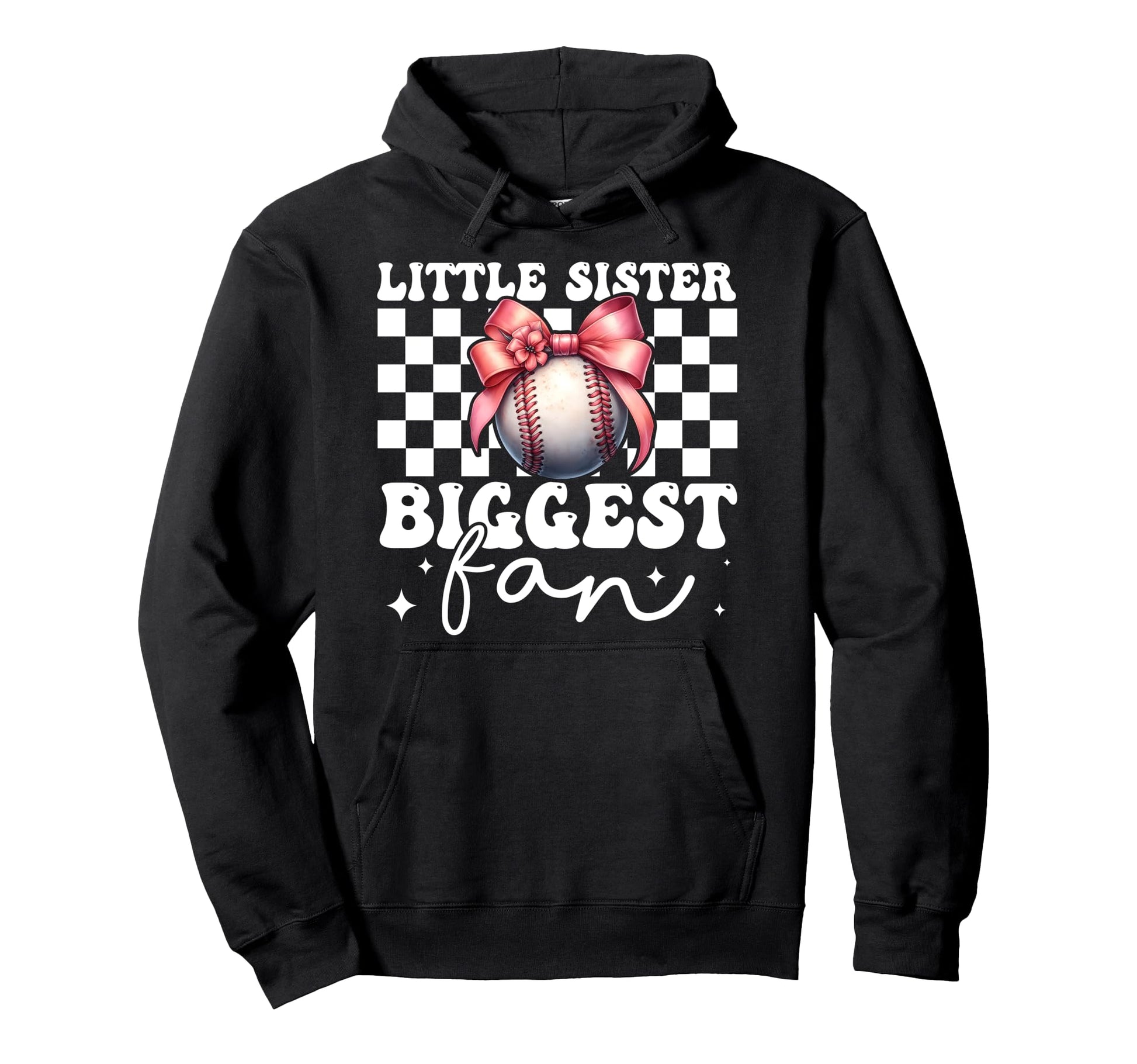 Baseball Sister Coquette Bow Little Hoodie - Graphic Print Men Women - T-Shirt, Sweatshirt, Hoodie