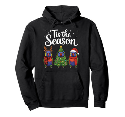 Tis Season Rainbow Lorikeet Santa Hoodie - Fun Novelty Design for Adults - T-Shirt, Sweatshirt, Hoodie