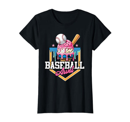 Baseball Aunt Ice Cream Drip Baseball T-Shirt - Streetwear Style Men Women - T-Shirt, Sweatshirt, Hoodie