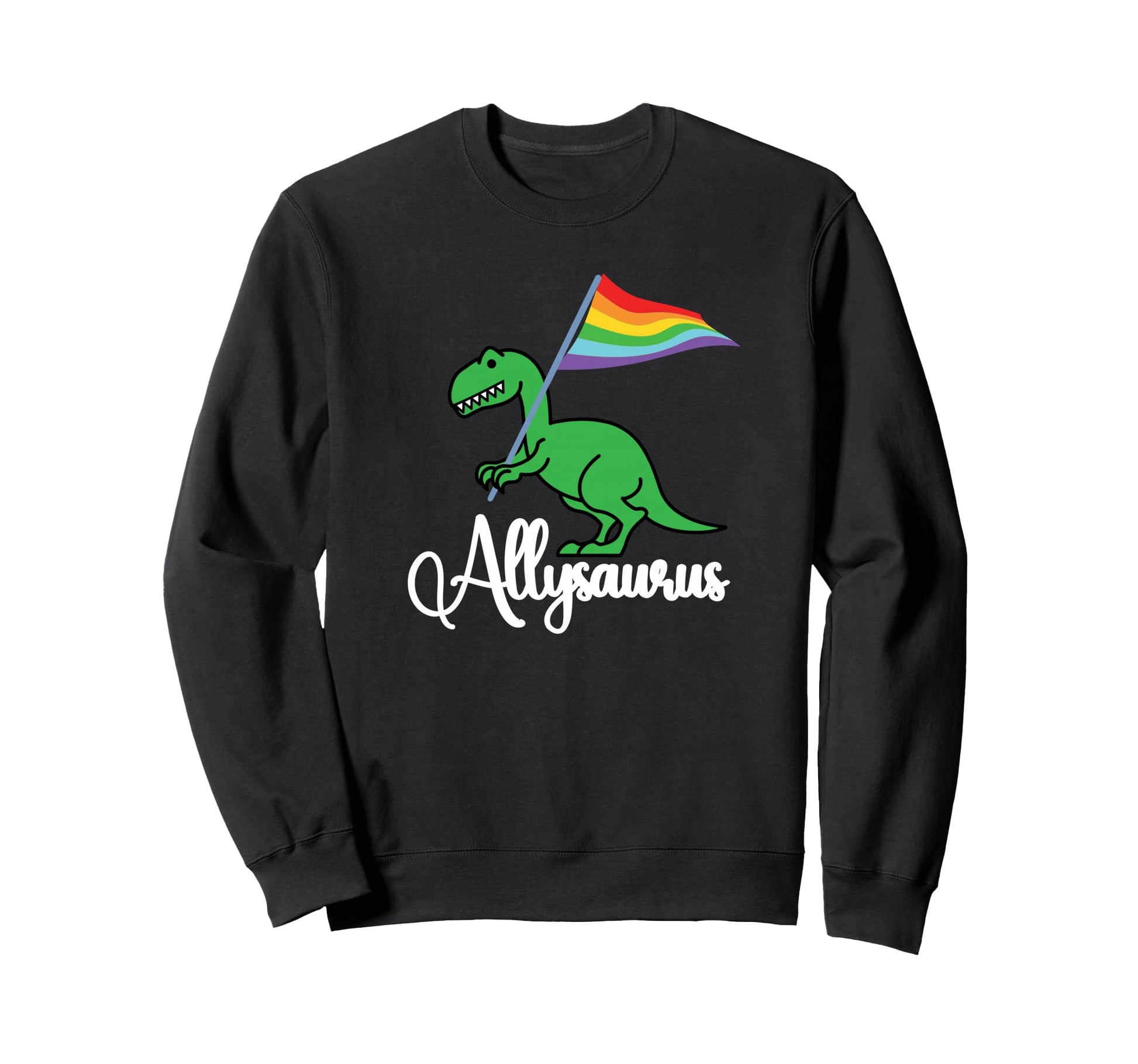Allysaurus Lgbtq Dinosaur Rainbow Sweatshirt - Minimalist Print for Adults - T-Shirt, Sweatshirt, Hoodie