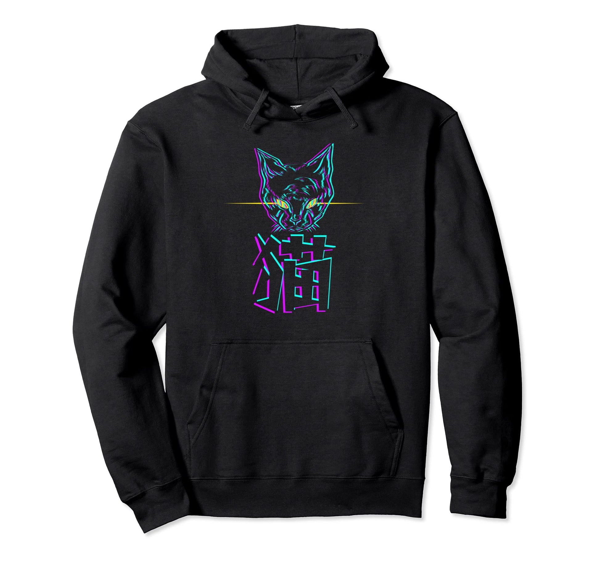 Aesthetic Synthwave Retrowave Neko Hoodie - Custom Art Print Men Women - T-Shirt, Sweatshirt, Hoodie