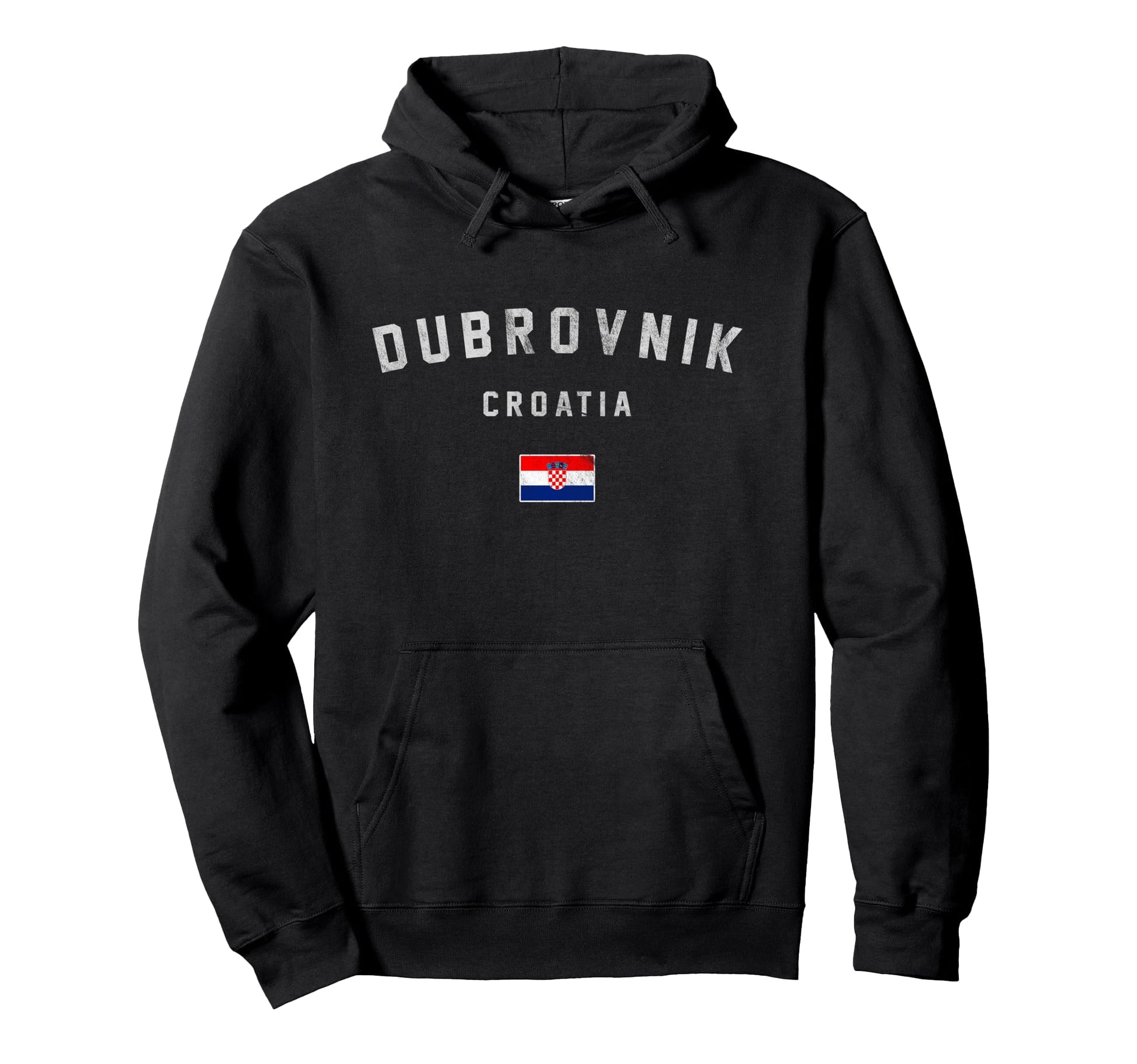 Varsity Dubrovnik Croatia Flag Hoodie - Streetwear Style Unisex - T-Shirt, Sweatshirt, Hoodie