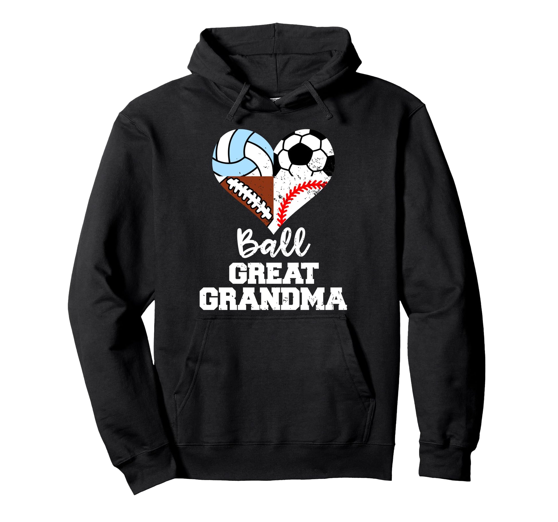 Ball Great Grandma Soccer Football Baseball Hoodie - Unique Graphic Unisex - T-Shirt, Sweatshirt, Hoodie