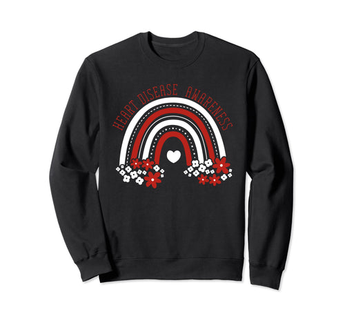 Heart Disease Awareness Month Rainbow Go Sweatshirt - Graphic Print Unisex - T-Shirt, Sweatshirt, Hoodie