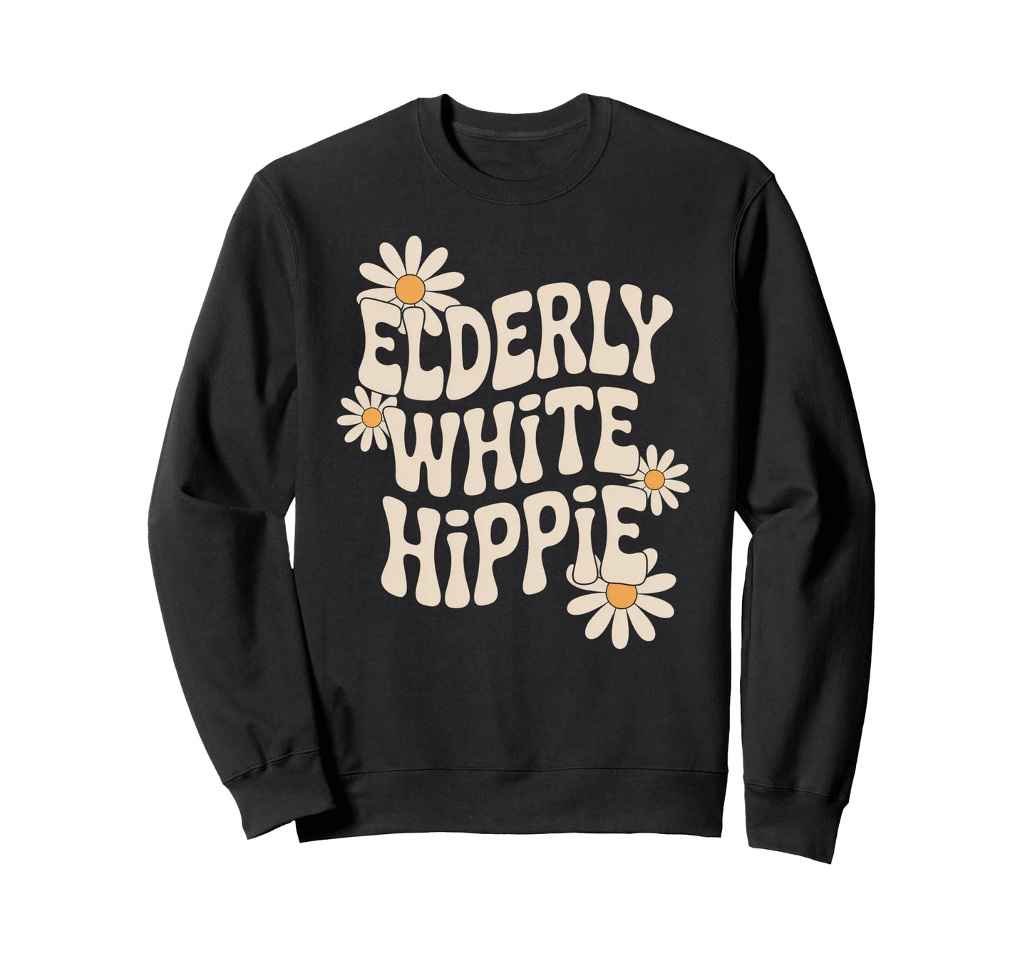 Funny Elderly White Hippie Rainbow Sweatshirt - Minimalist Print Unisex - T-Shirt, Sweatshirt, Hoodie
