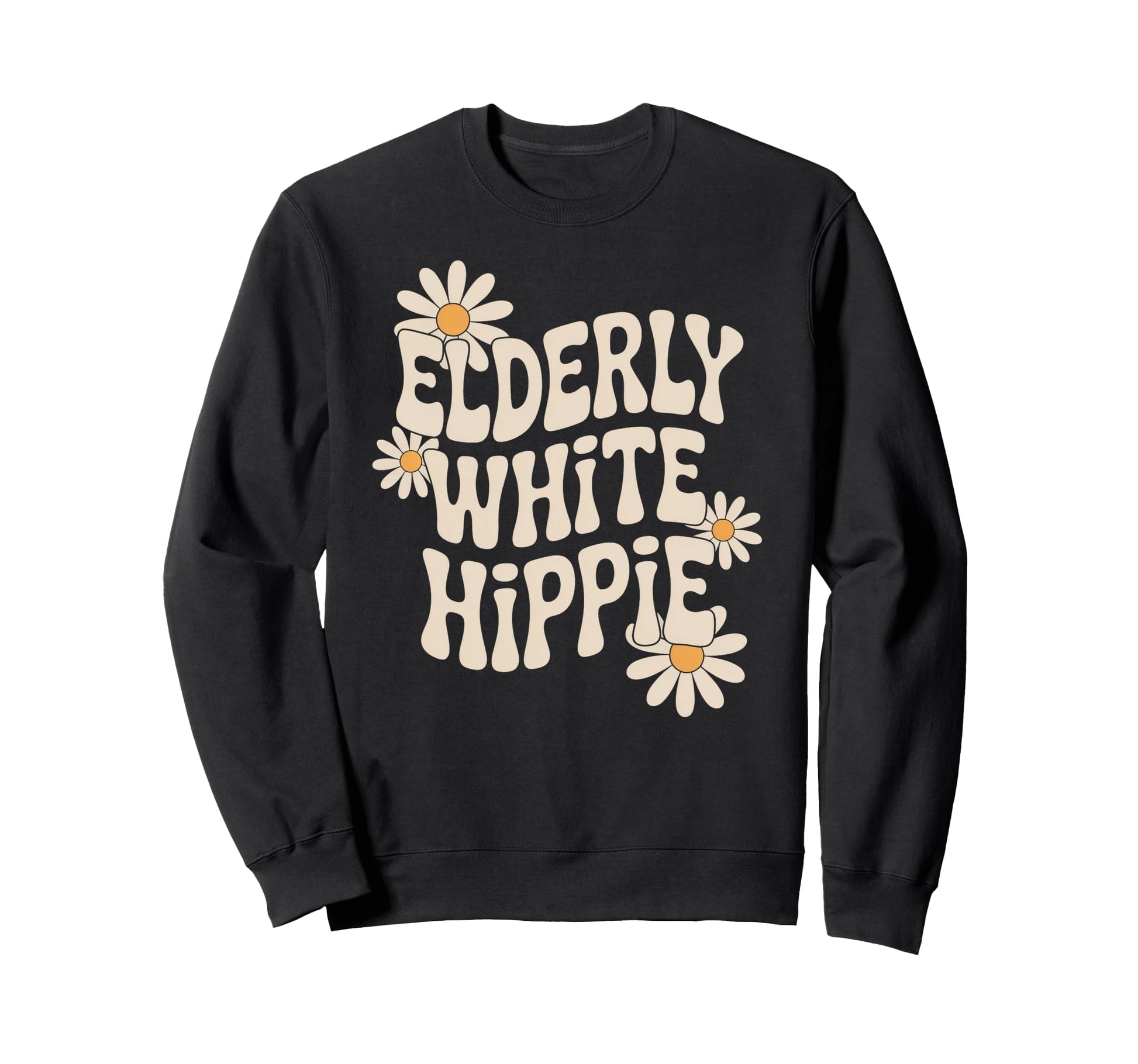 Funny Elderly White Hippie Rainbow Sweatshirt - Minimalist Print Unisex - T-Shirt, Sweatshirt, Hoodie