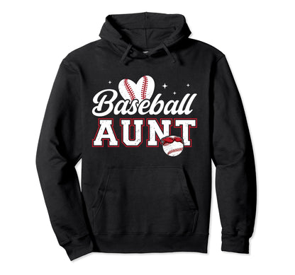 Baseball Aunt Heart Aunt Baseball Player Hoodie - Custom Art Print Unisex - T-Shirt, Sweatshirt, Hoodie