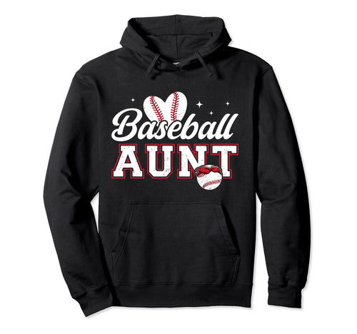 Baseball Aunt Heart Aunt Baseball Player Hoodie - Custom Art Print Unisex - T-Shirt, Sweatshirt, Hoodie