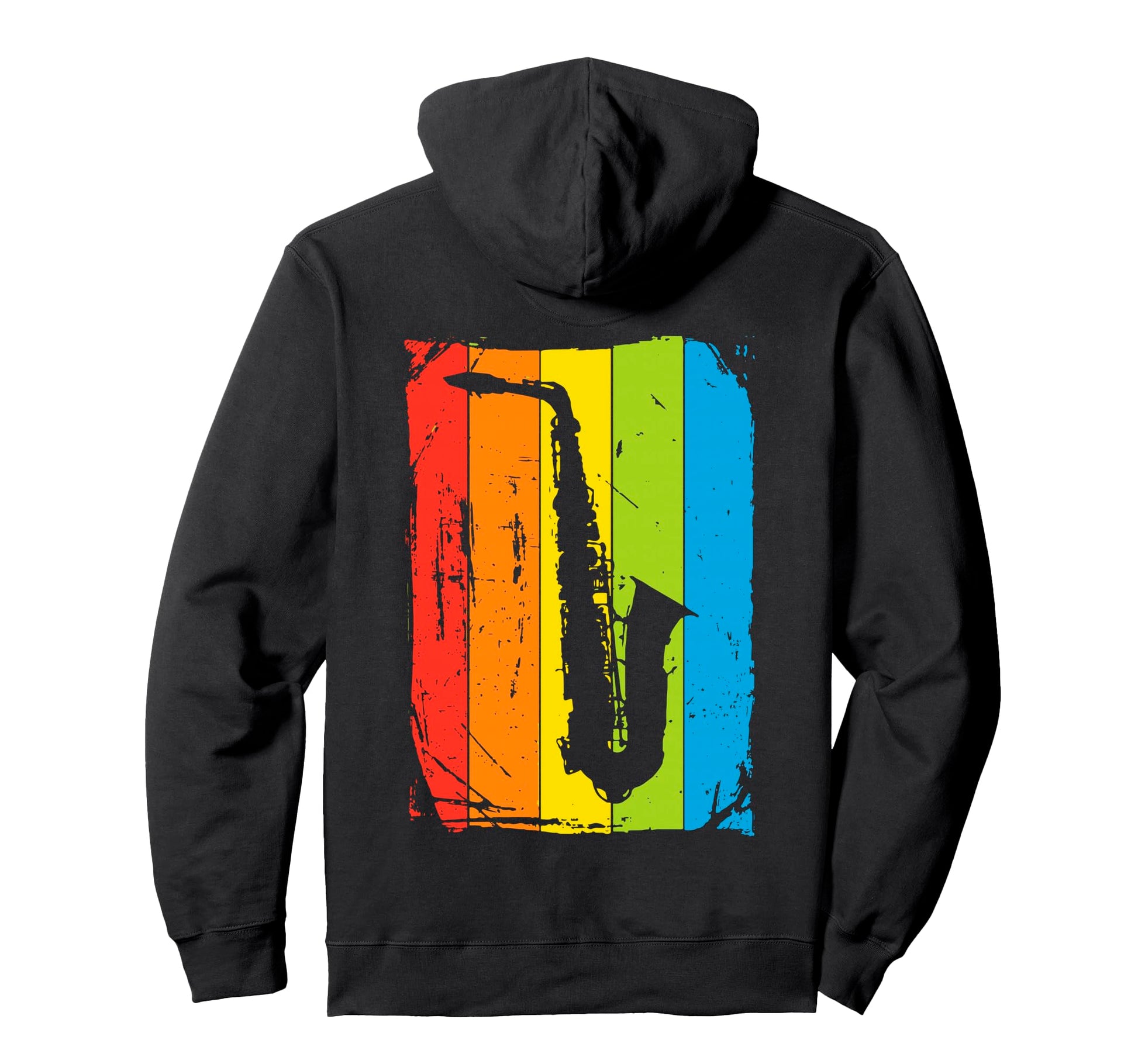 Rainbow Saxophone Sax Player Hoodie - Aesthetic Graphic for Adults - T-Shirt, Sweatshirt, Hoodie