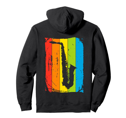 Rainbow Saxophone Sax Player Hoodie - Aesthetic Graphic for Adults - T-Shirt, Sweatshirt, Hoodie