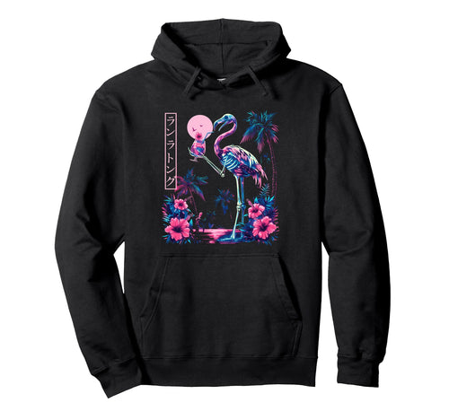 Flamingo Japanese Tropical Beach Aesthetic Hoodie - Graphic Print Unisex - T-Shirt, Sweatshirt, Hoodie
