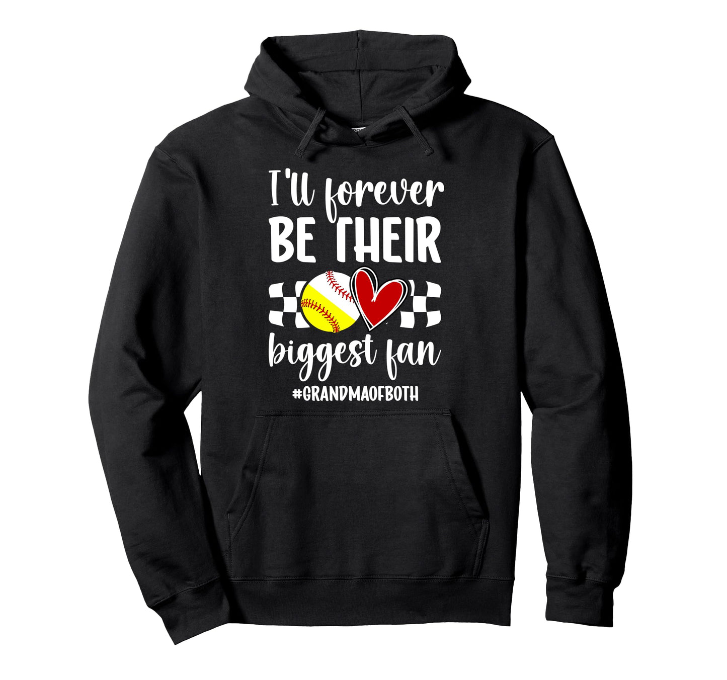 Their Biggest Fan Grandma Both Baseball Hoodie - Graphic Print Unisex - T-Shirt, Sweatshirt, Hoodie