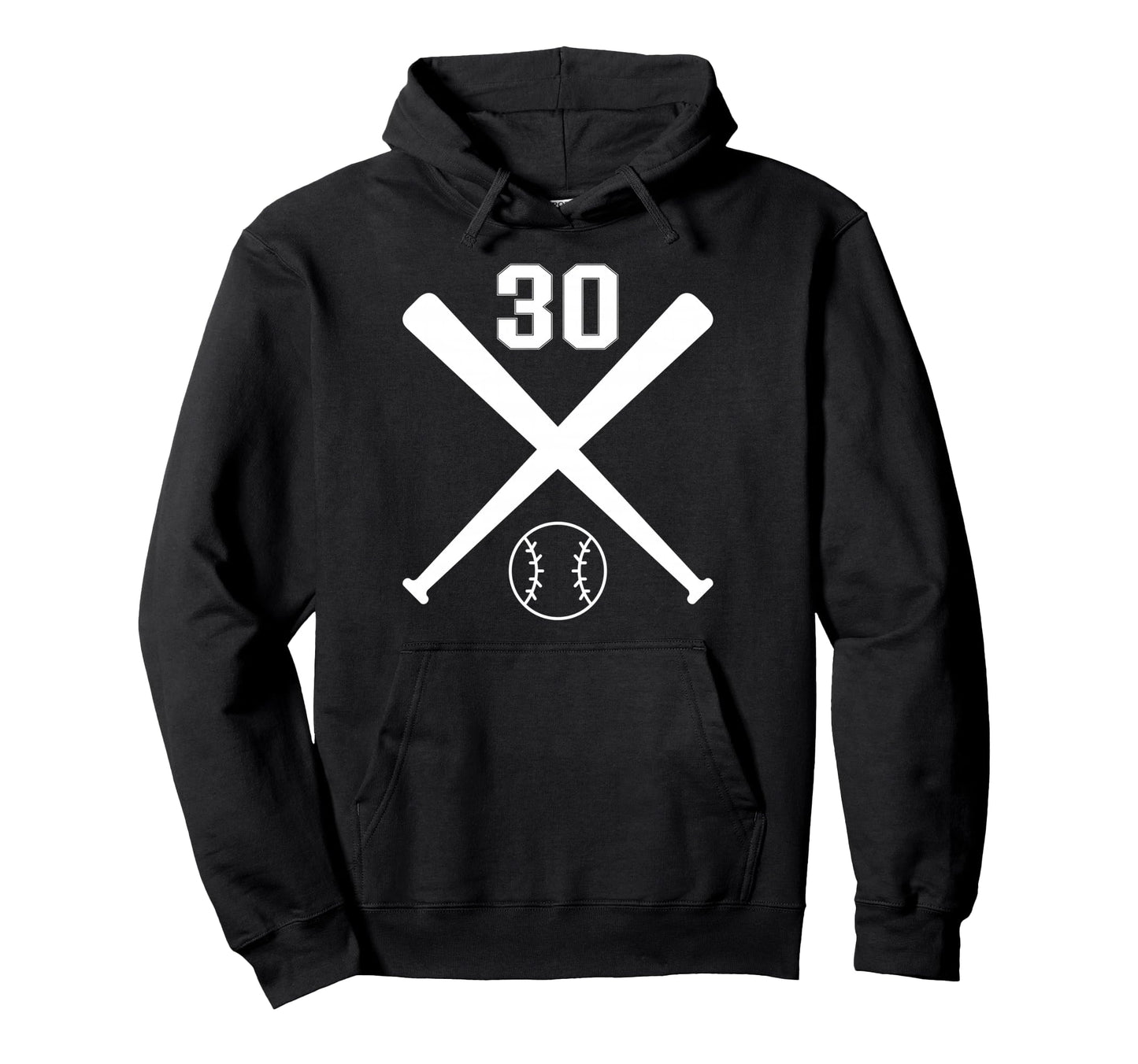 Baseball Softball Number 30 Hoodie - Unique Graphic Men Women - T-Shirt, Sweatshirt, Hoodie