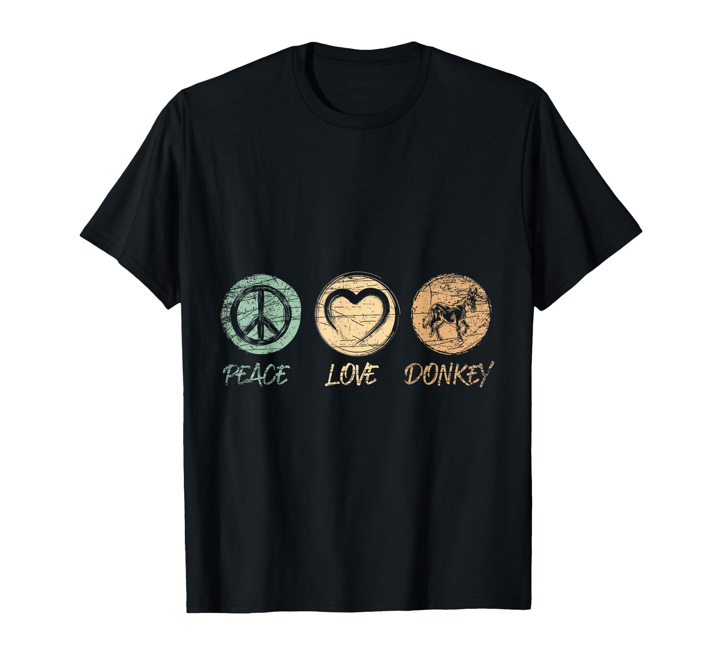 Peace Love Donkey T-Shirt - Custom Art Print Men Women - T-Shirt, Sweatshirt, Hoodie