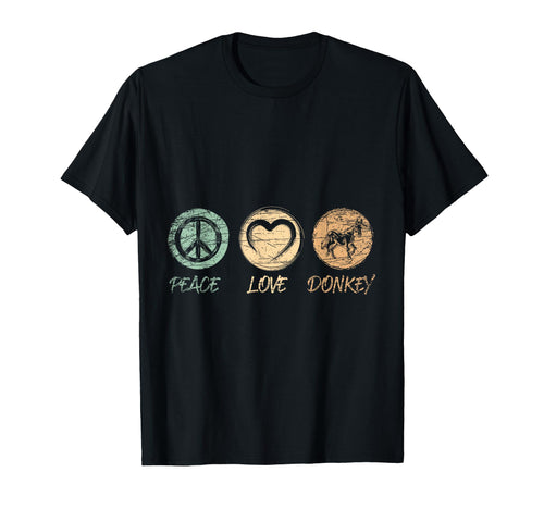 Peace Love Donkey T-Shirt - Custom Art Print Men Women - T-Shirt, Sweatshirt, Hoodie