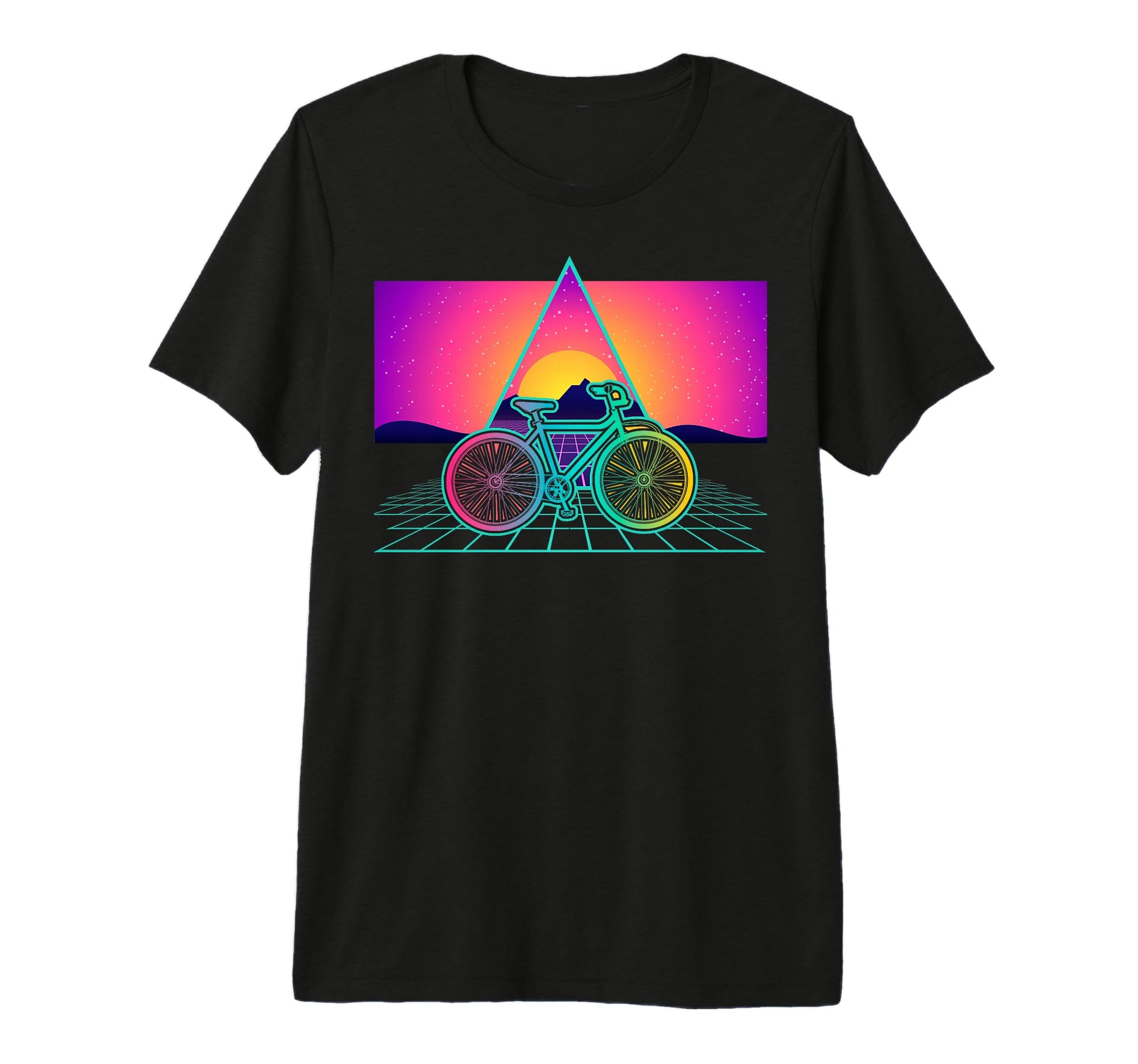 Aesthetic Vaporwave Cyclist Biker T-Shirt - Custom Art Print Unisex - T-Shirt, Sweatshirt, Hoodie