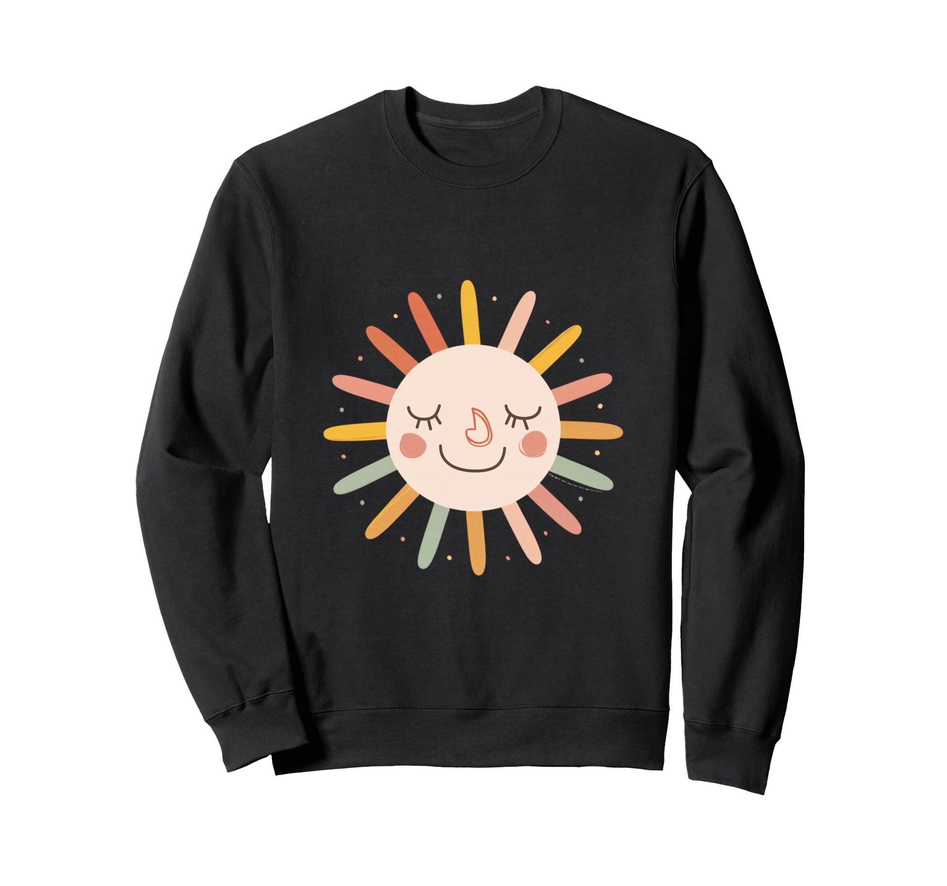 Sun 70S Rainbow Art Boho Boho Sun Sweatshirt - Streetwear Style Unisex - T-Shirt, Sweatshirt, Hoodie