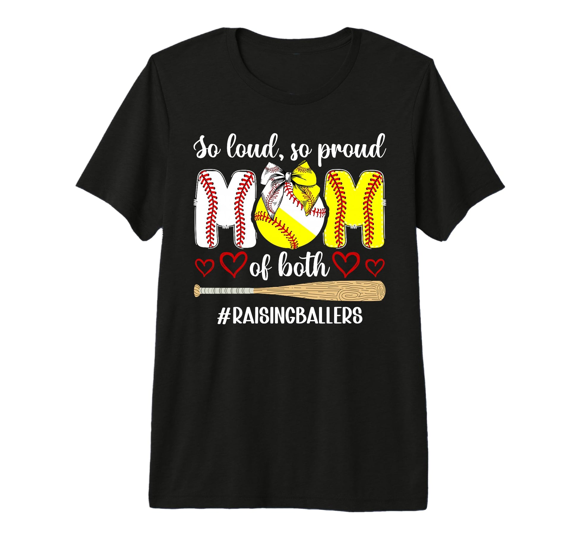 Mom Both Raising Ballers Baseball T-Shirt - Graphic Print for Adults - T-Shirt, Sweatshirt, Hoodie