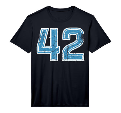 Blue Sport Team Number 42 T-Shirt - Casual Everyday Wear Men Women - T-Shirt, Sweatshirt, Hoodie