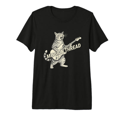 Mission Thread Cat Playing Guitar Rock T-Shirt - Graphic Print for Adults - T-Shirt, Sweatshirt, Hoodie