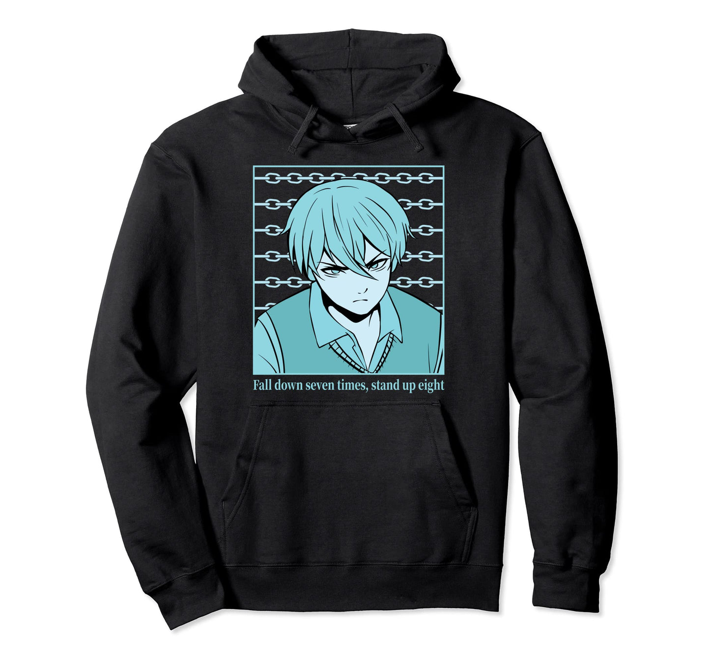 Fall Down Get Back Up Anime Japanese Hoodie - Unique Graphic for Adults - T-Shirt, Sweatshirt, Hoodie
