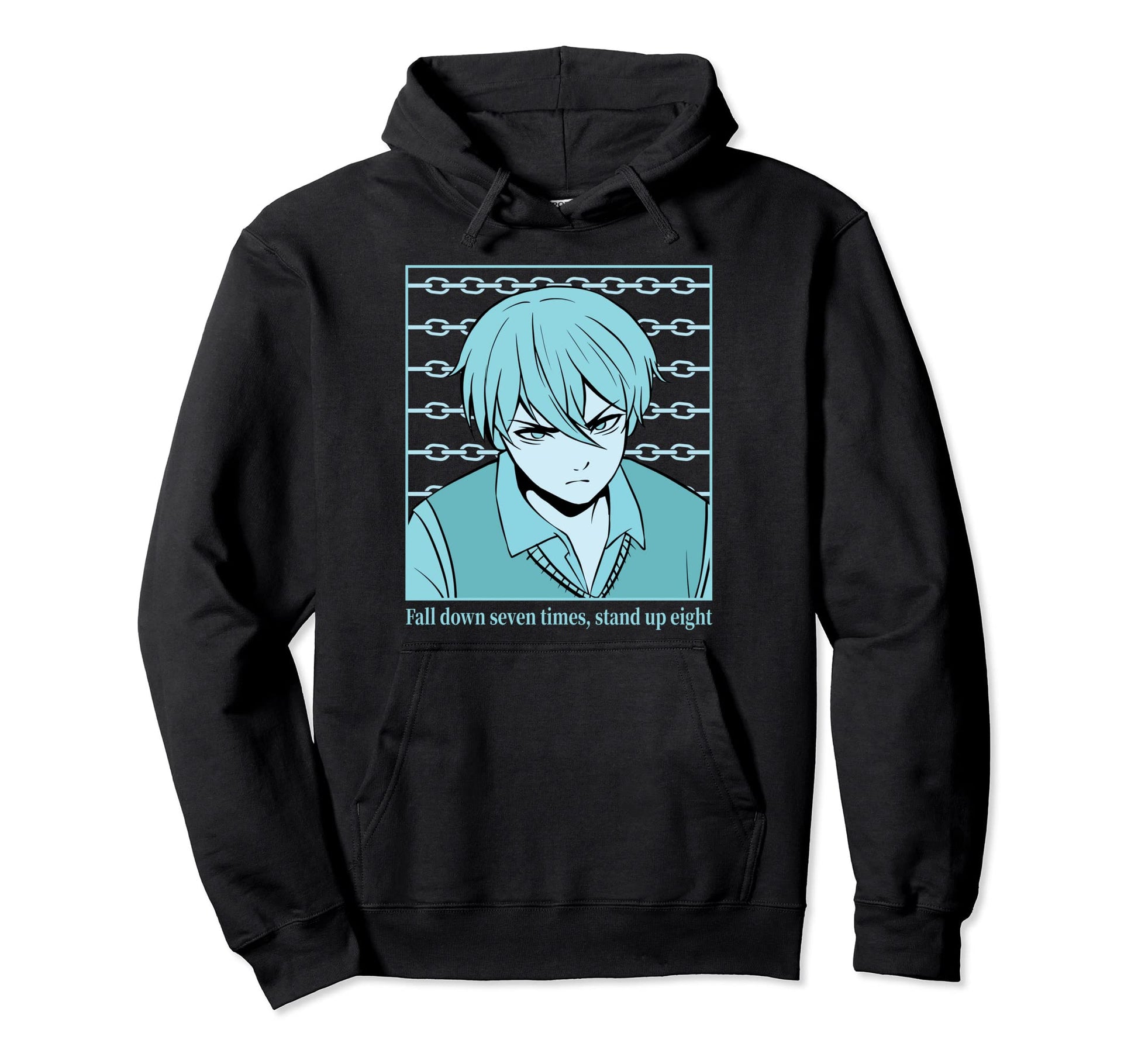 Fall Down Get Back Up Anime Japanese Hoodie - Unique Graphic for Adults - T-Shirt, Sweatshirt, Hoodie
