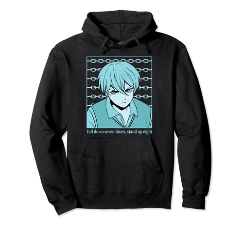 Fall Down Get Back Up Anime Japanese Hoodie - Unique Graphic for Adults - T-Shirt, Sweatshirt, Hoodie