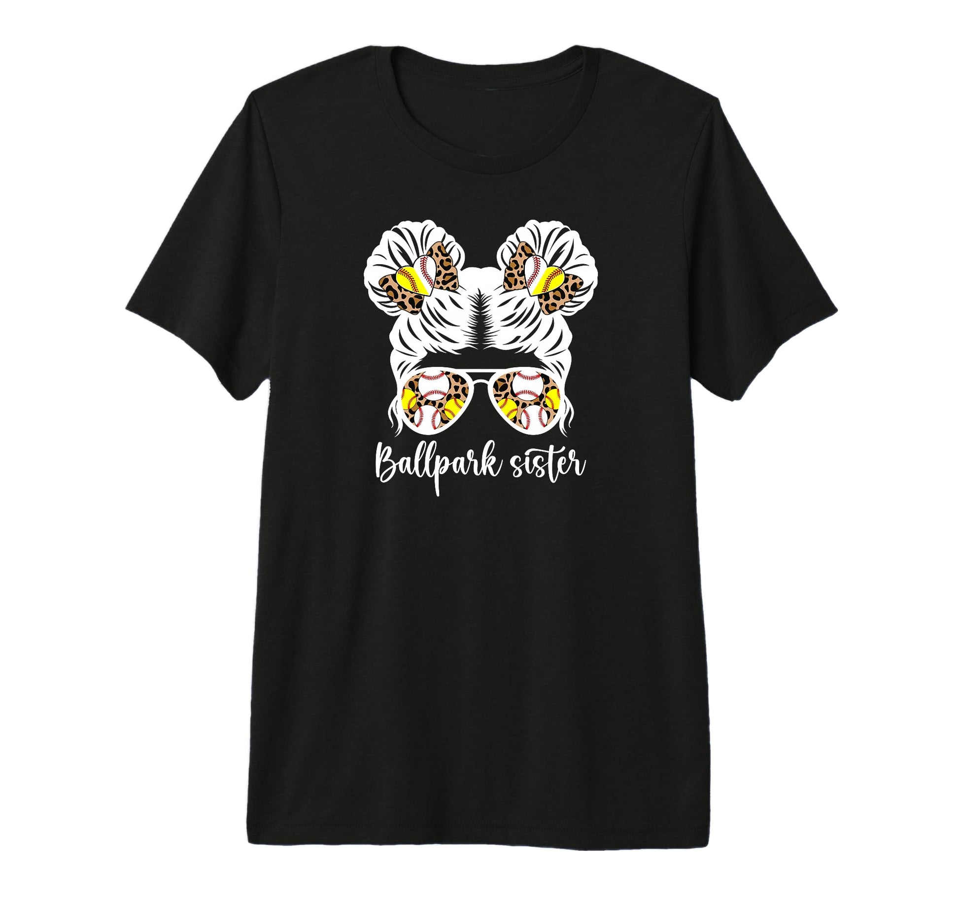 Ballpark Sister Messy Bun Baseball T-Shirt - Aesthetic Graphic Unisex - T-Shirt, Sweatshirt, Hoodie