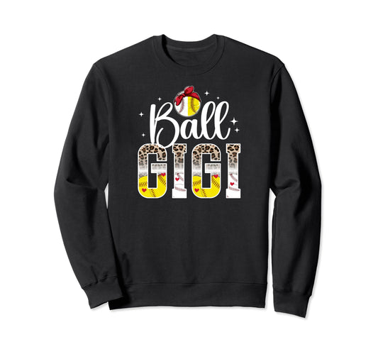 Ball Gigi Leopard Baseball Sweatshirt - Custom Art Print for Adults - T-Shirt, Sweatshirt, Hoodie