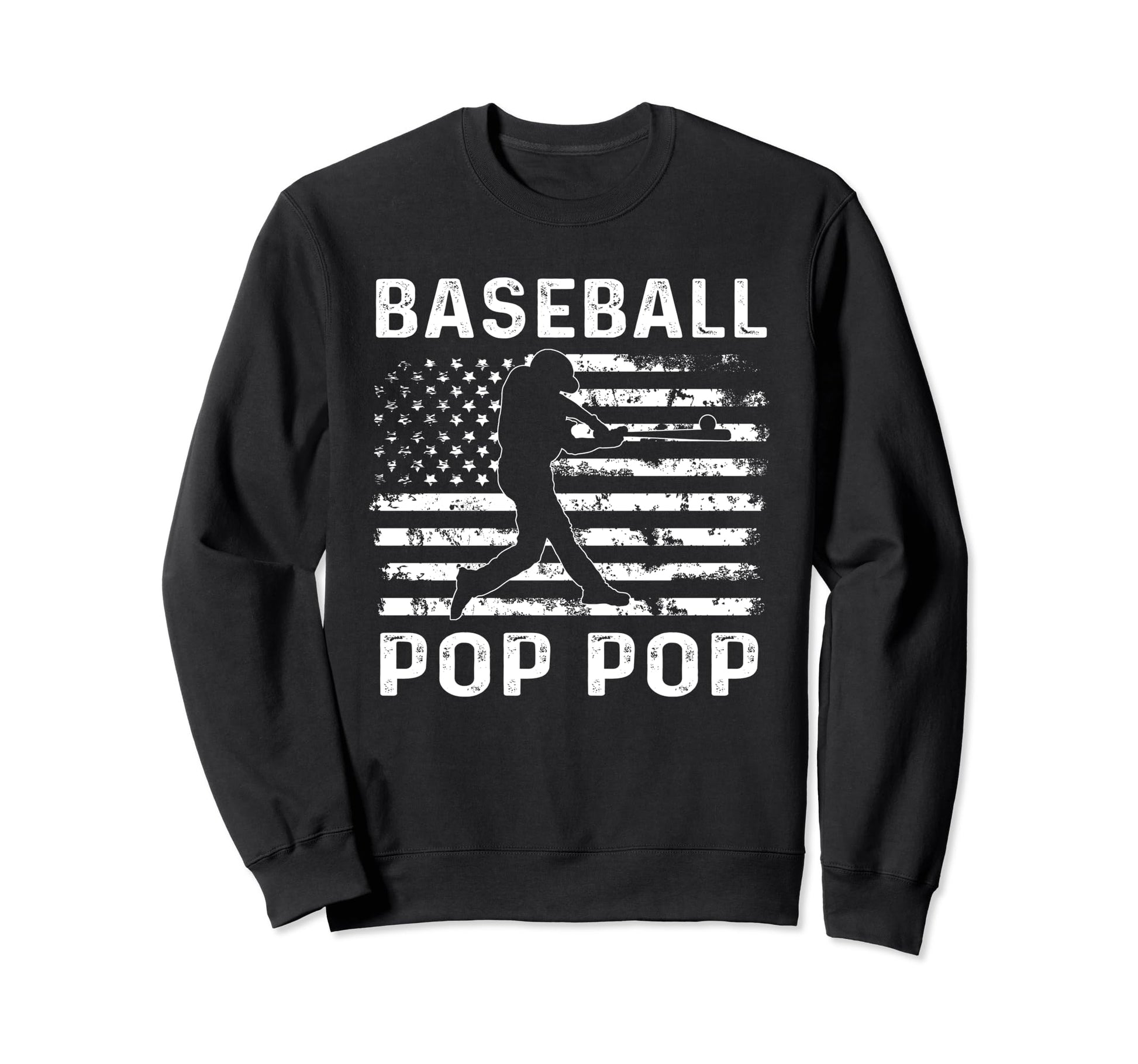 Baseball Pop Pop Grandpa Usa Flag Sweatshirt - Custom Art Print for Adults - T-Shirt, Sweatshirt, Hoodie
