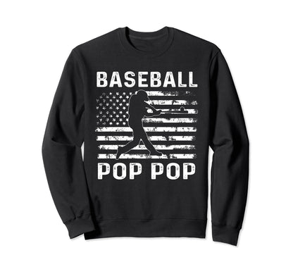 Baseball Pop Pop Grandpa Usa Flag Sweatshirt - Custom Art Print for Adults - T-Shirt, Sweatshirt, Hoodie