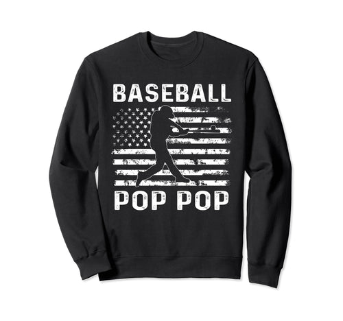 Baseball Pop Pop Grandpa Usa Flag Sweatshirt - Custom Art Print for Adults - T-Shirt, Sweatshirt, Hoodie