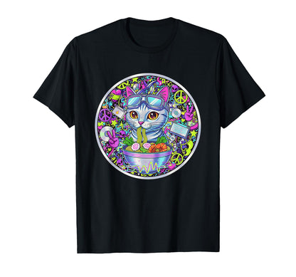 Ramen Noodles Cat Y2K 90S Aesthetic T-Shirt - Novelty Apparel Men Women - T-Shirt, Sweatshirt, Hoodie
