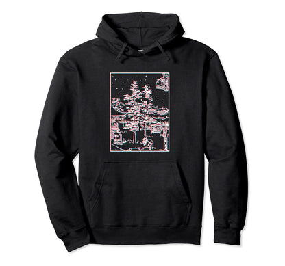Tokyo Temple Japan Night Scene Japanese Hoodie - Unique Graphic Unisex - T-Shirt, Sweatshirt, Hoodie