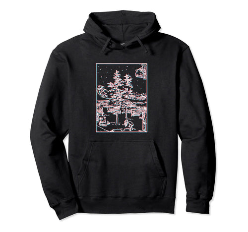 Tokyo Temple Japan Night Scene Japanese Hoodie - Unique Graphic Unisex - T-Shirt, Sweatshirt, Hoodie